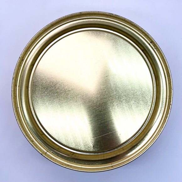 Vintage Currier & Ives Winter Pastime Decorative Tin Red Gold Round Storage - Picture 9 of 9